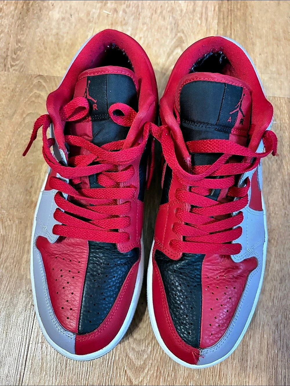 Nike Air Jordan 1 High Top Sneakers in Red & Gray
